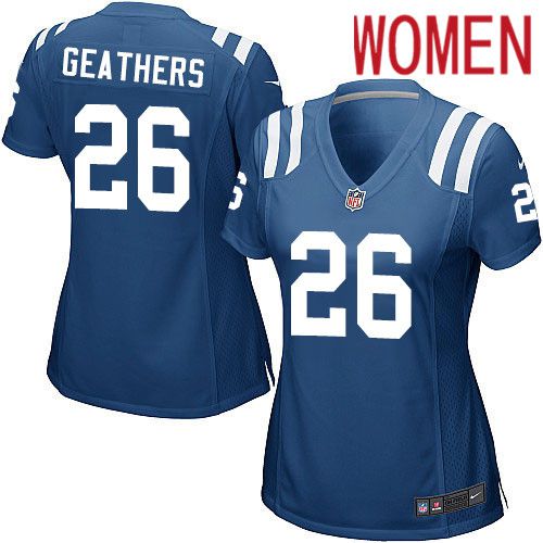 Women Indianapolis Colts #26 Clayton Geathers Nike Royal Game Player NFL Jersey->women nfl jersey->Women Jersey